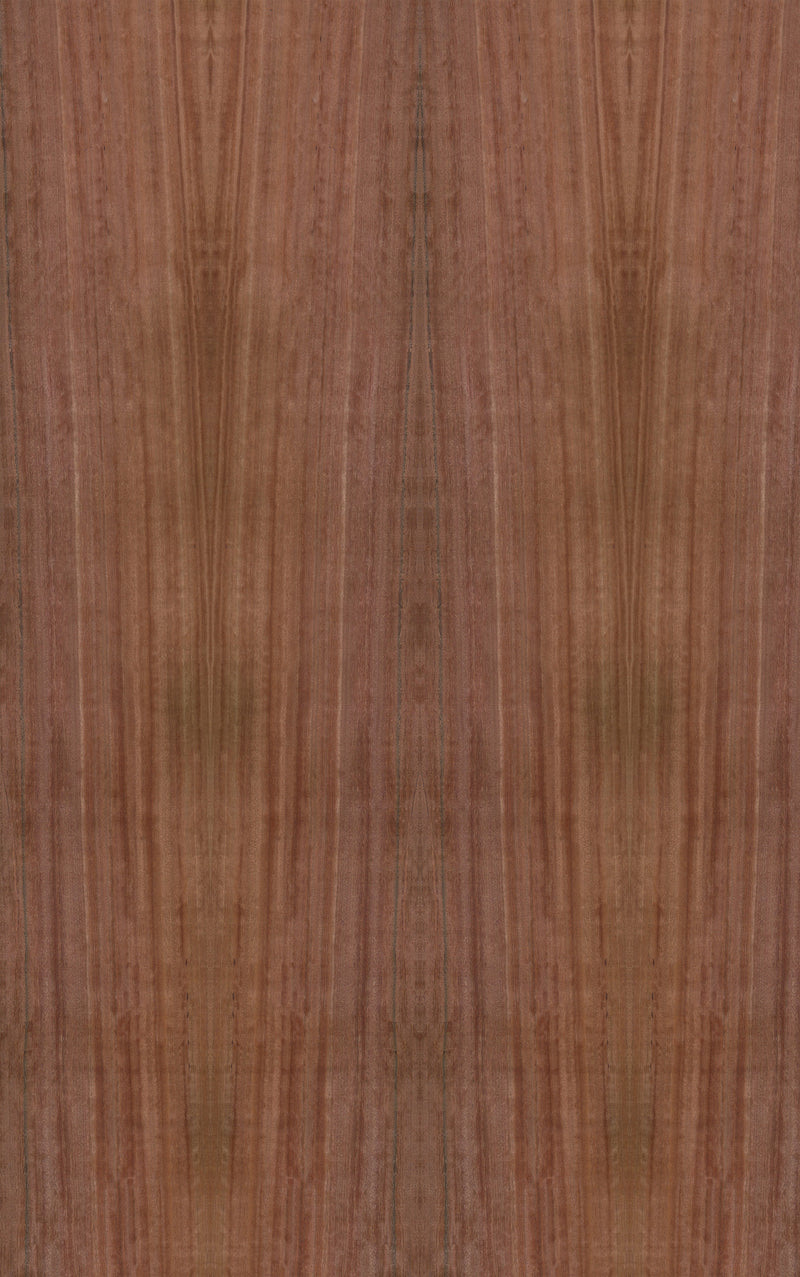 Red Gum Veneer Quarter Cut on Black Moisture Resistant MDF