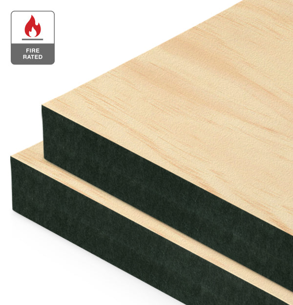 Clear Pine Veneer Crown Cut on Fire Rated Black MDF