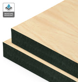 Clear Pine Veneer Crown Cut on Black Moisture Resistant MDF