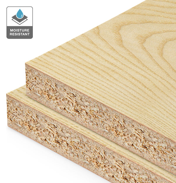 European Ash Veneer Crown Cut on HMR Moisture Resistant Particleboard