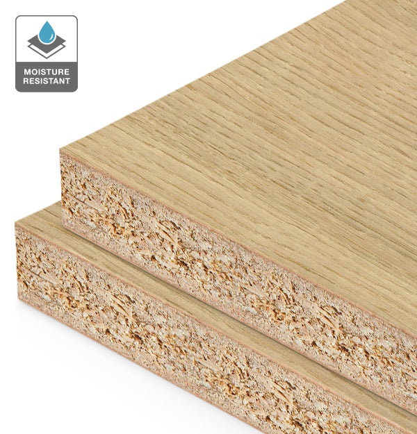 European Oak Veneer Quarter Cut on HMR Moisture Resistant Particleboard