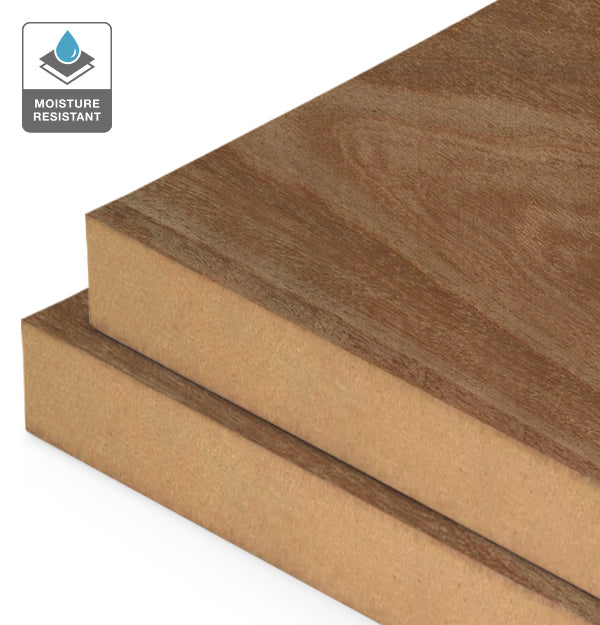 Ironbark Veneer Crown Cut on Moisture Resistant MDF