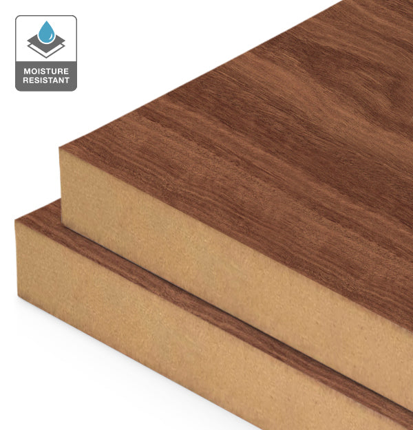 Jarrah Veneer Crown Cut on Moisture Resistant MDF