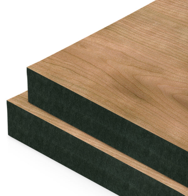 American Cherry Veneer Crown Cut on Black MDF – Bord Products