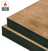 American Cherry Veneer Crown Cut on Fire Rated Black MDF