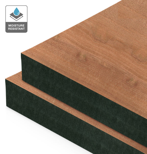 Myrtle Veneer Quarter Cut on Black Moisture Resistant MDF