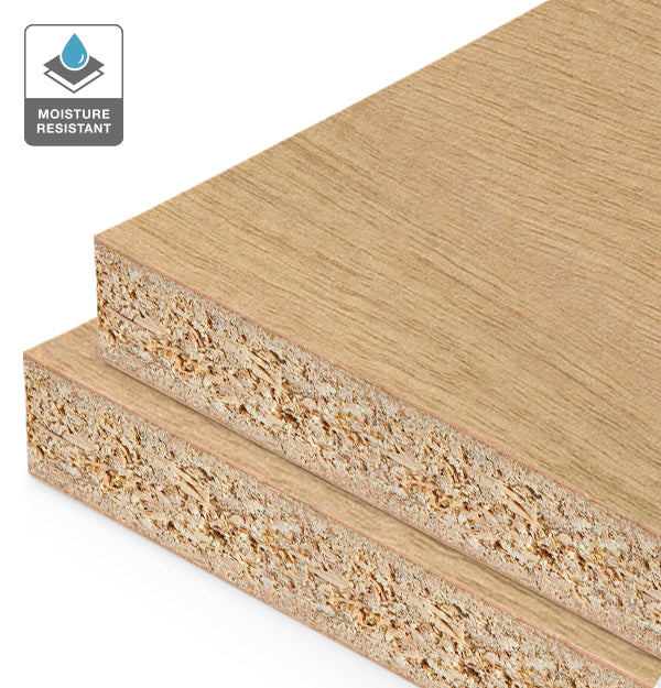 Plantation Oak Veneer Quarter Cut on HMR Moisture Resistant Particleboard