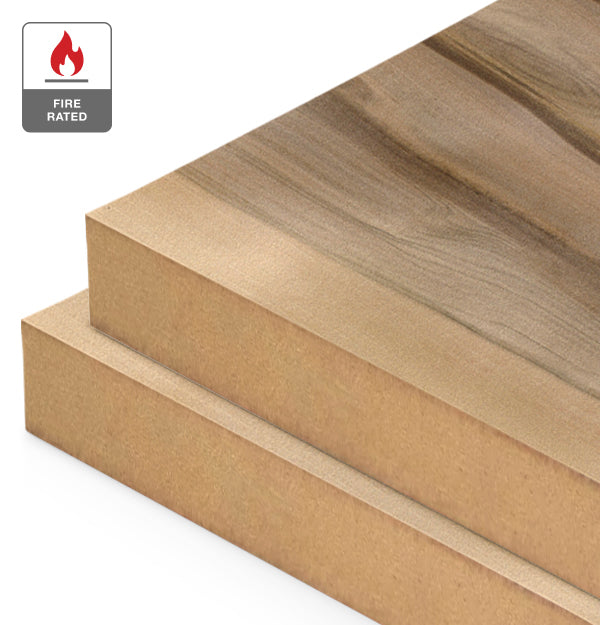 Red Heart Eucalyptus Veneer Natural Grade on Fire Rated MDF