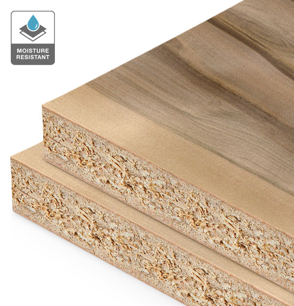 Red Heart Eucalyptus Veneer Natural Grade on HMR Moisture Resistant Particleboard