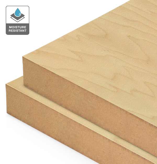 Rock Maple Veneer Crown Cut on Moisture Resistant MDF