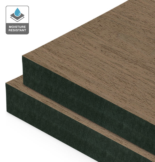 Corsican Walnut Reconstituted Veneer on Black Moisture Resistant MDF