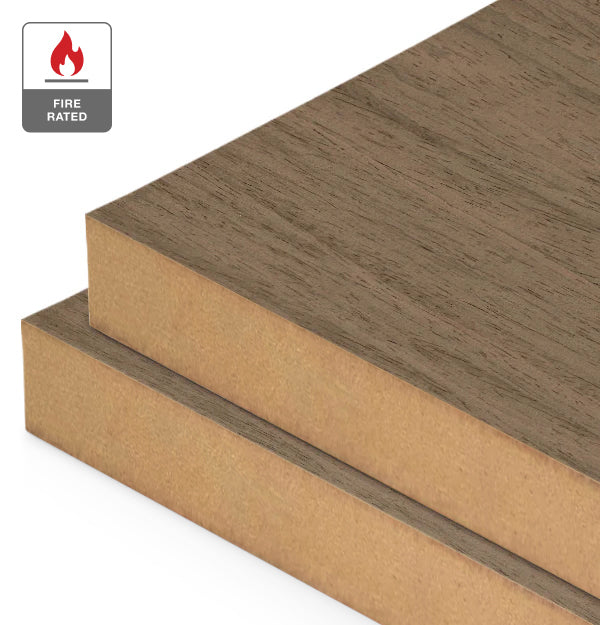 Corsican Walnut Reconstituted Veneer on Fire Rated MDF