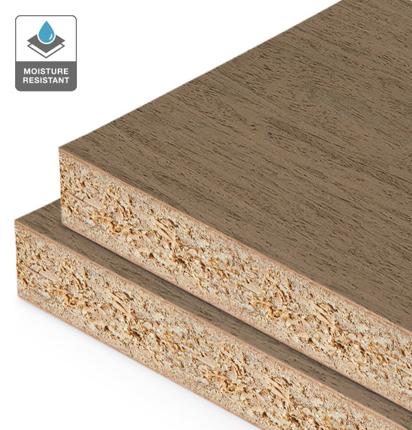 Corsican Walnut Reconstituted Veneer on HMR Moisture Resistant Particleboard