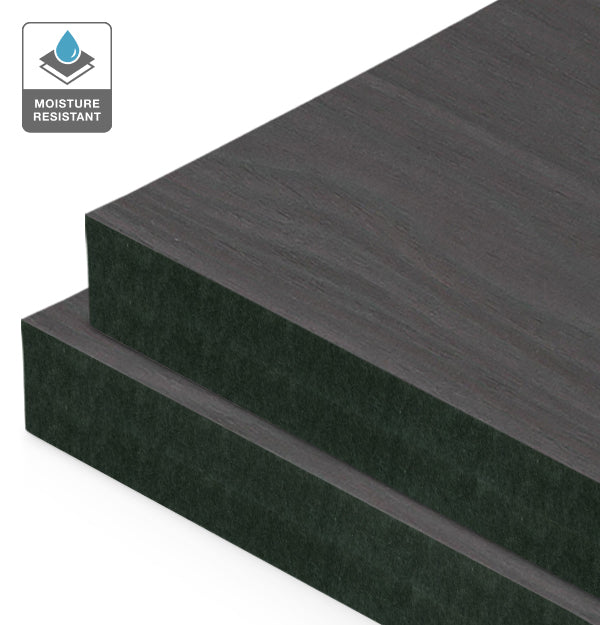 Ebon Reconstituted Veneer on Black Moisture Resistant MDF