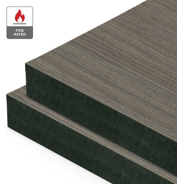 Greystane Reconstituted Veneer on Fire Rated Black MDF