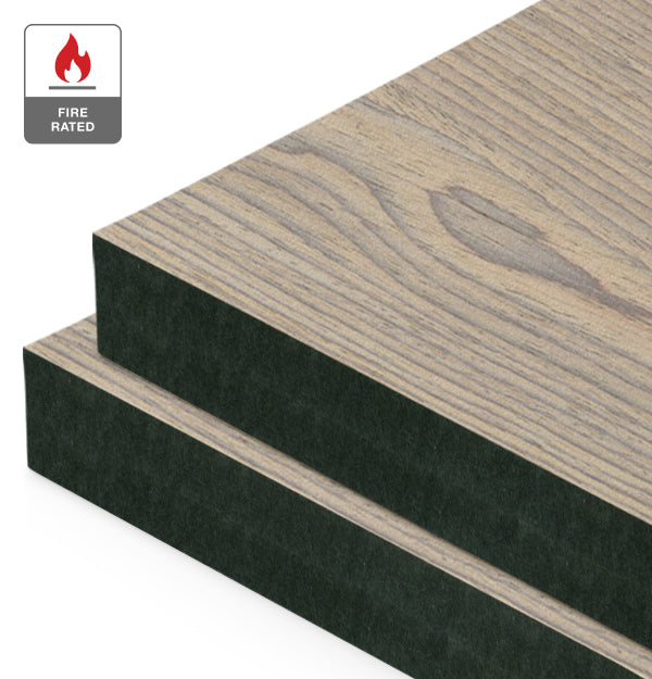 Shellgrit Reconstituted Veneer on Fire Rated Black MDF