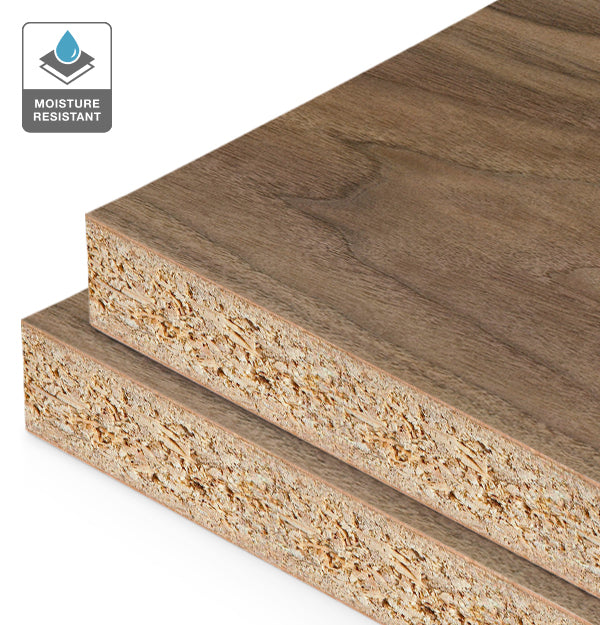 American Walnut Veneer Crown Cut on HMR Moisture Resistant Particleboard