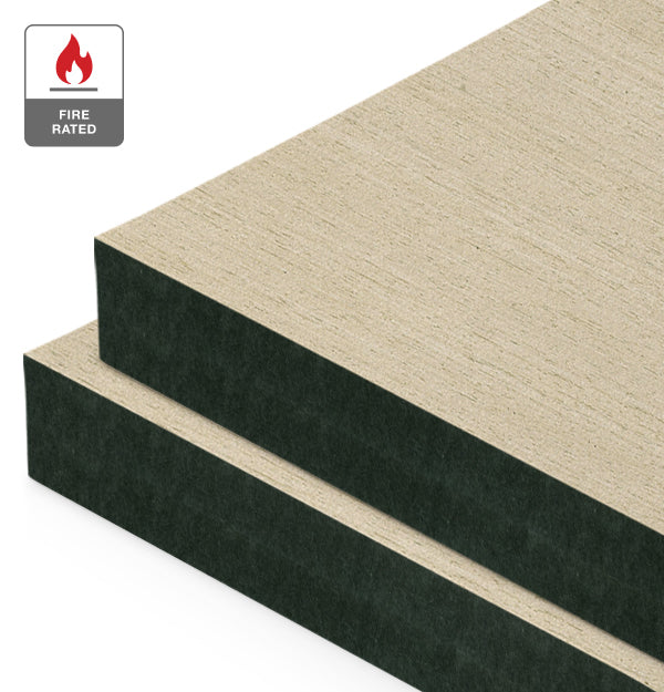 White Pepper Reconstituted Veneer on Fire Rated Black MDF