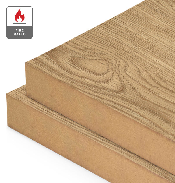 American Oak Veneer Wire Brushed Crown Cut on Fire Rated MDF