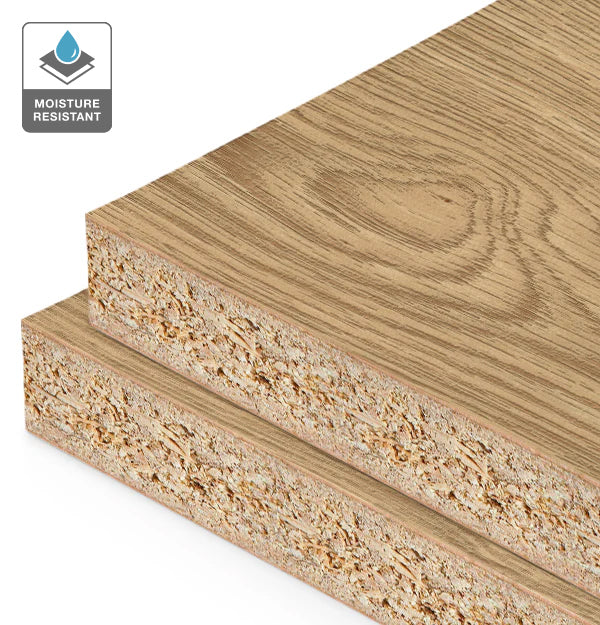 American Oak Veneer Wire Brushed Crown Cut on HMR Moisture Resistant Particleboard