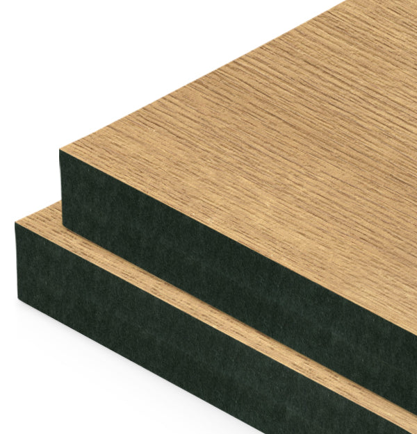 American Oak Veneer Wire Brushed Quarter Cut on Black MDF