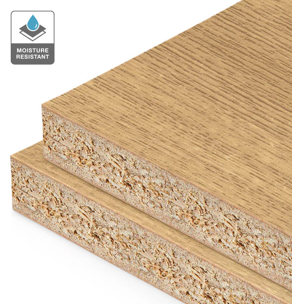 American Oak Veneer Wire Brushed Quarter Cut on HMR Moisture Resistant Particleboard