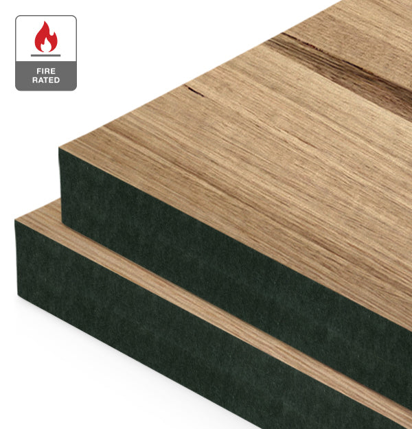 Tasmanian Oak Veneer Natural Grade on Fire Rated Black MDF