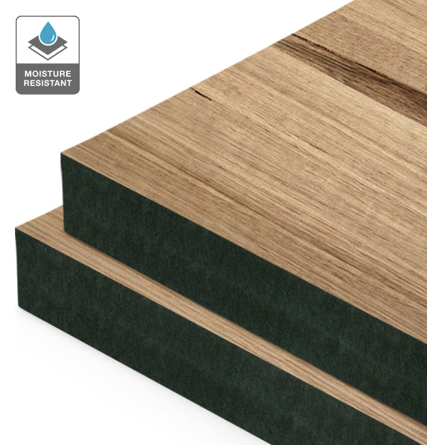 Tasmanian Oak Veneer Natural Grade on Black Moisture Resistant MDF