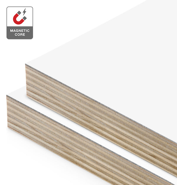 White Magnetic Laminate on Plywood