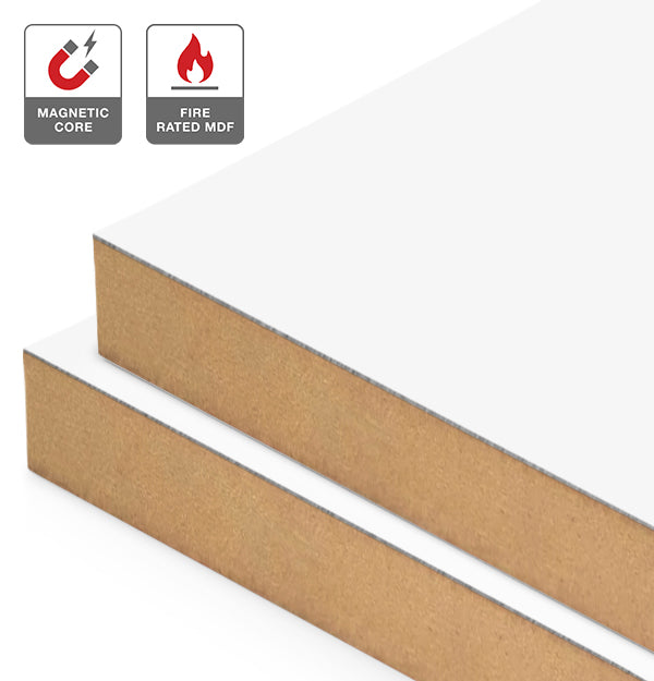 White Magnetic Laminate on Fire Rated MDF