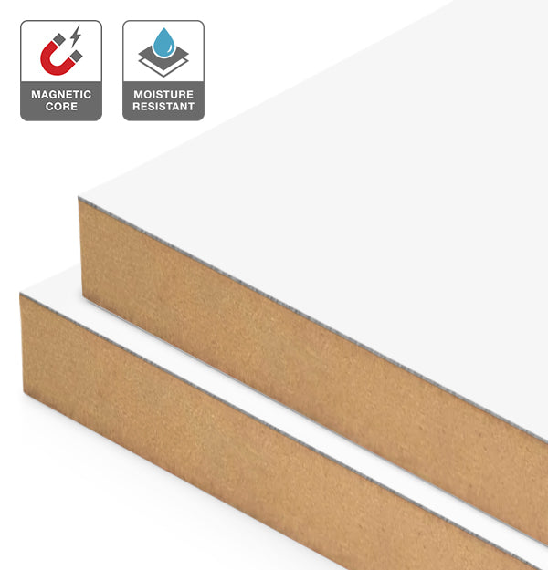 White Magnetic Laminate on Moisture Resistant MDF