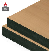 Beech Veneer Crown Cut on Fire Rated Black MDF