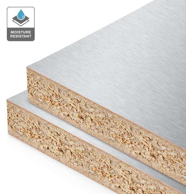 Brushed Aluminium Laminate on HMR Moisture Resistant Particleboard ...