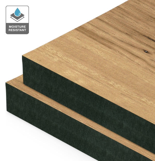 Blackbutt Veneer Natural Feature Grade on Black Moisture Resistant MDF