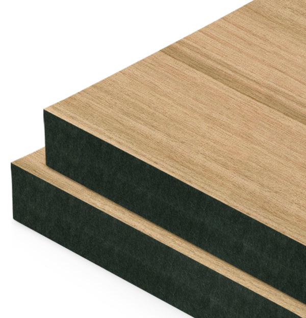 Blackbutt Veneer Quarter Cut on Black MDF