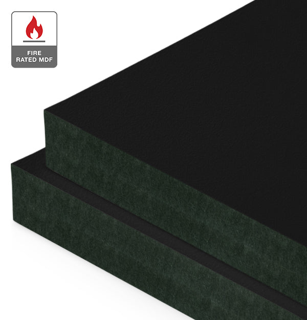 Black Liner Laminate on Fire Rated Black MDF