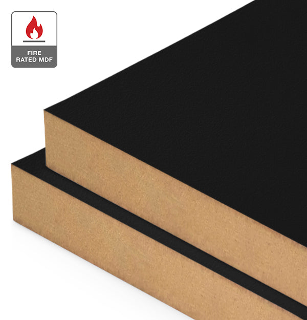 Black Liner Laminate on Fire Rated MDF