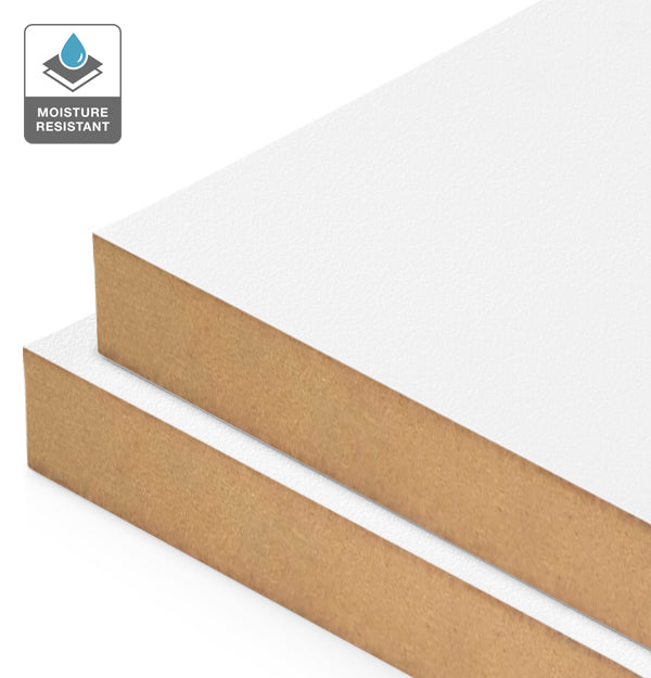 White Liner Laminate on Moisture Resistant MDF