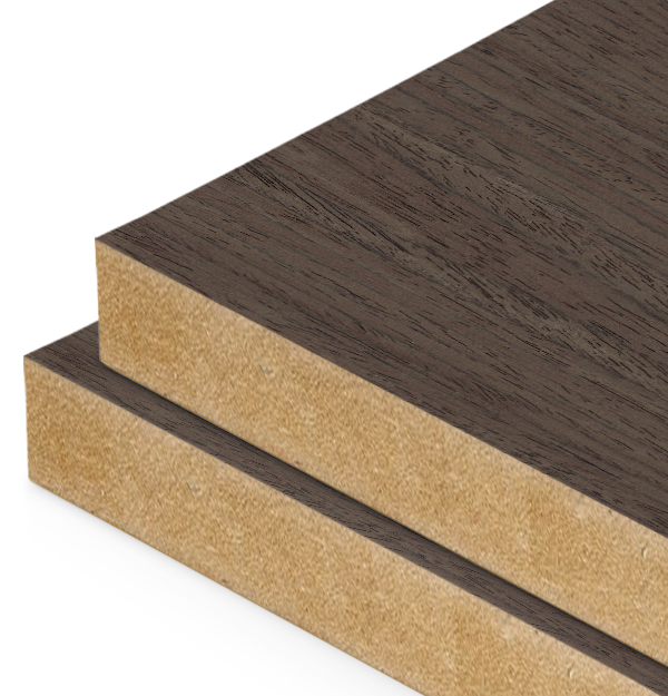 Intense Cocoa Reconstituted Veneer on Moisture Resistant MDF