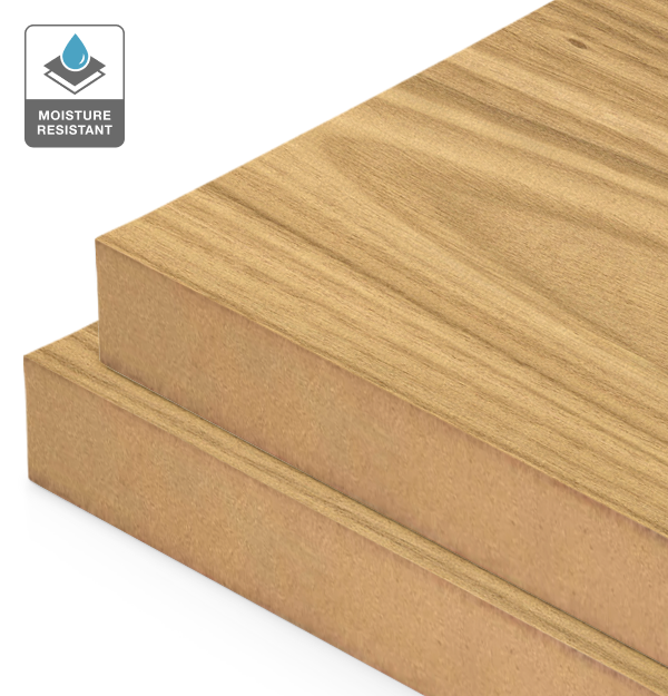 Plantation Oak Veneer Crown Cut on Moisture Resistant MDF