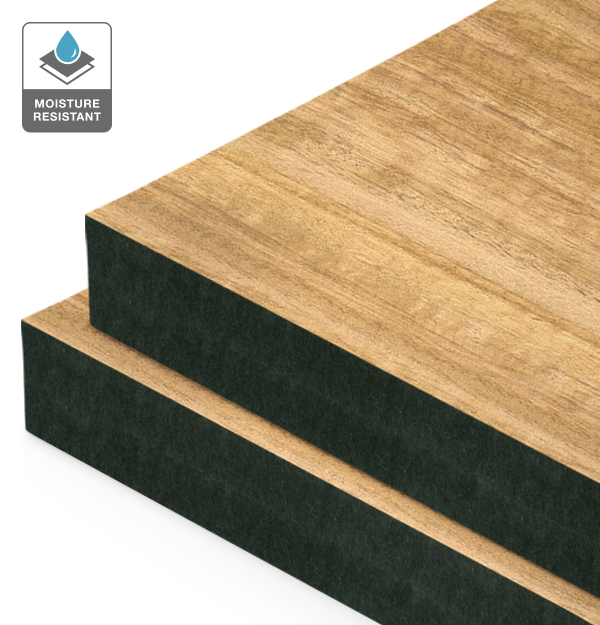 Plantation Oak Veneer Quarter Cut on Black Moisture Resistant MDF