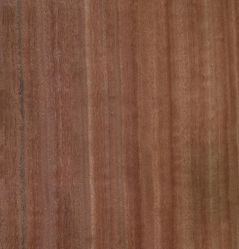 Red Gum Veneer Quarter Cut on Black Moisture Resistant MDF